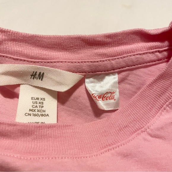 H&M Coke Coca Cola Pink T-Shirt Women’s Size XS - Picture 5 of 16